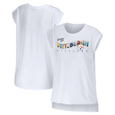 Pittsburgh Steelers WEAR by Erin Andrews Women's Greetings From Muscle T-Shirt - White - NFL