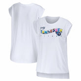 Tennessee Titans WEAR by Erin Andrews Women's Greetings From Muscle T-Shirt - White - NFL