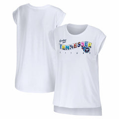 Tennessee Titans WEAR by Erin Andrews Women's Greetings From Muscle T-Shirt - White - NFL