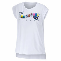 Tennessee Titans WEAR by Erin Andrews Women's Greetings From Muscle T-Shirt - White - NFL