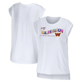 Washington Commanders WEAR by Erin Andrews Women's Greetings From Muscle T-Shirt - White - NFL
