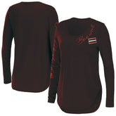Cleveland Browns WEAR by Erin Andrews Women's Team Scoop Neck T-Shirt - Brown - NFL