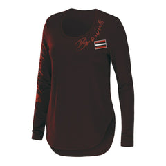 Cleveland Browns WEAR by Erin Andrews Women's Team Scoop Neck T-Shirt - Brown - NFL