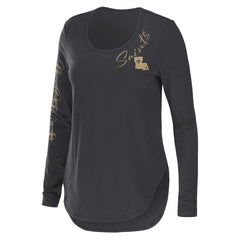 New Orleans Saints WEAR by Erin Andrews Women's Team Scoop Neck T-Shirt - Charcoal - NFL
