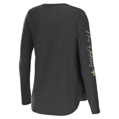 New Orleans Saints WEAR by Erin Andrews Women's Team Scoop Neck T-Shirt - Charcoal - NFL