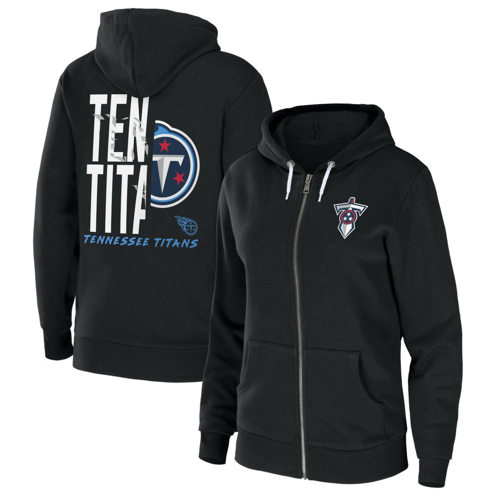 Tennessee Titans WEAR by Erin Andrews Women's Sponge Fleece Full-Zip Hoodie - Black - NFL