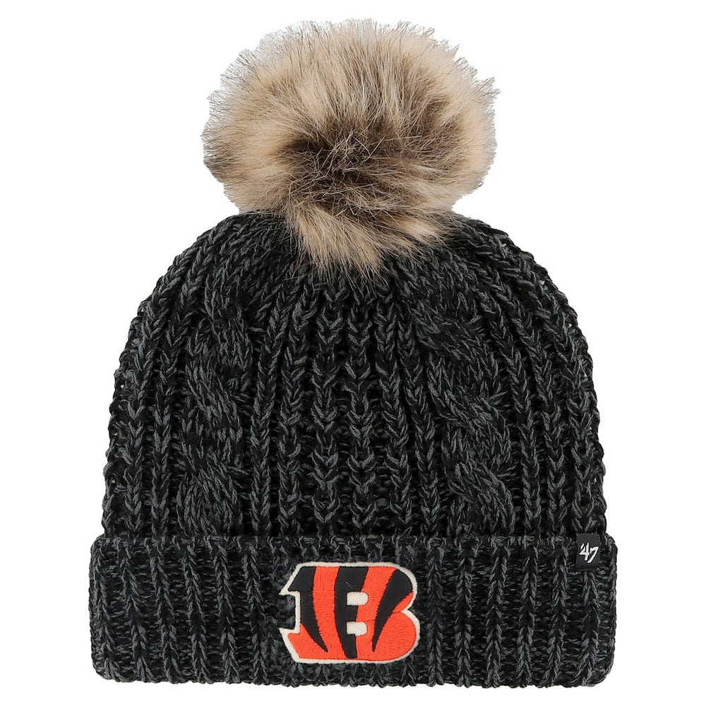 Cincinnati Bengals '47 Women's Meeko Cuffed Knit Hat with Pom - Black - 47 brand