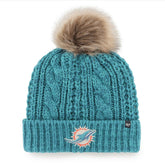 Miami Dolphins '47 Women's Meeko Cuffed Knit Hat with Pom - Aqua - 47 brand