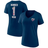 Chicago Bears Women's Plus Size Mother's Day #1 Mom V-Neck T-Shirt - Navy - Fanatics