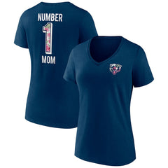 Chicago Bears Women's Plus Size Mother's Day #1 Mom V-Neck T-Shirt - Navy - Fanatics