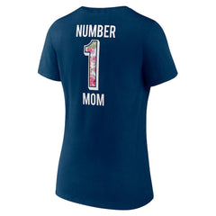 Chicago Bears Women's Plus Size Mother's Day #1 Mom V-Neck T-Shirt - Navy - Fanatics