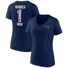 New England Patriots Women's Plus Size Mother's Day #1 Mom V-Neck T-Shirt - Navy - Fanatics