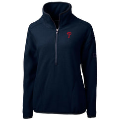 Philadelphia Phillies Cutter & Buck Women's Cascade Eco Sherpa Fleece Quarter-Zip Pullover Jacket for sale
