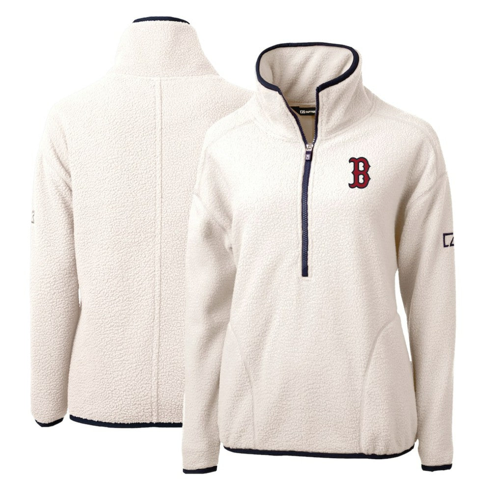 Boston Red Sox Cutter & Buck Women's Cascade Eco Sherpa Fleece Quarter-Zip Pullover Jacket Online