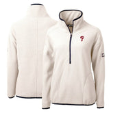 Philadelphia Phillies Cutter & Buck Women's Cascade Eco Sherpa Fleece Quarter-Zip Pullover Jacket Discount