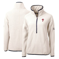 Philadelphia Phillies Cutter & Buck Women's Cascade Eco Sherpa Fleece Quarter-Zip Pullover Jacket Discount