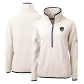 Milwaukee Brewers Cutter & Buck Women's Cascade Eco Sherpa Fleece Quarter-Zip Pullover Jacket Sale