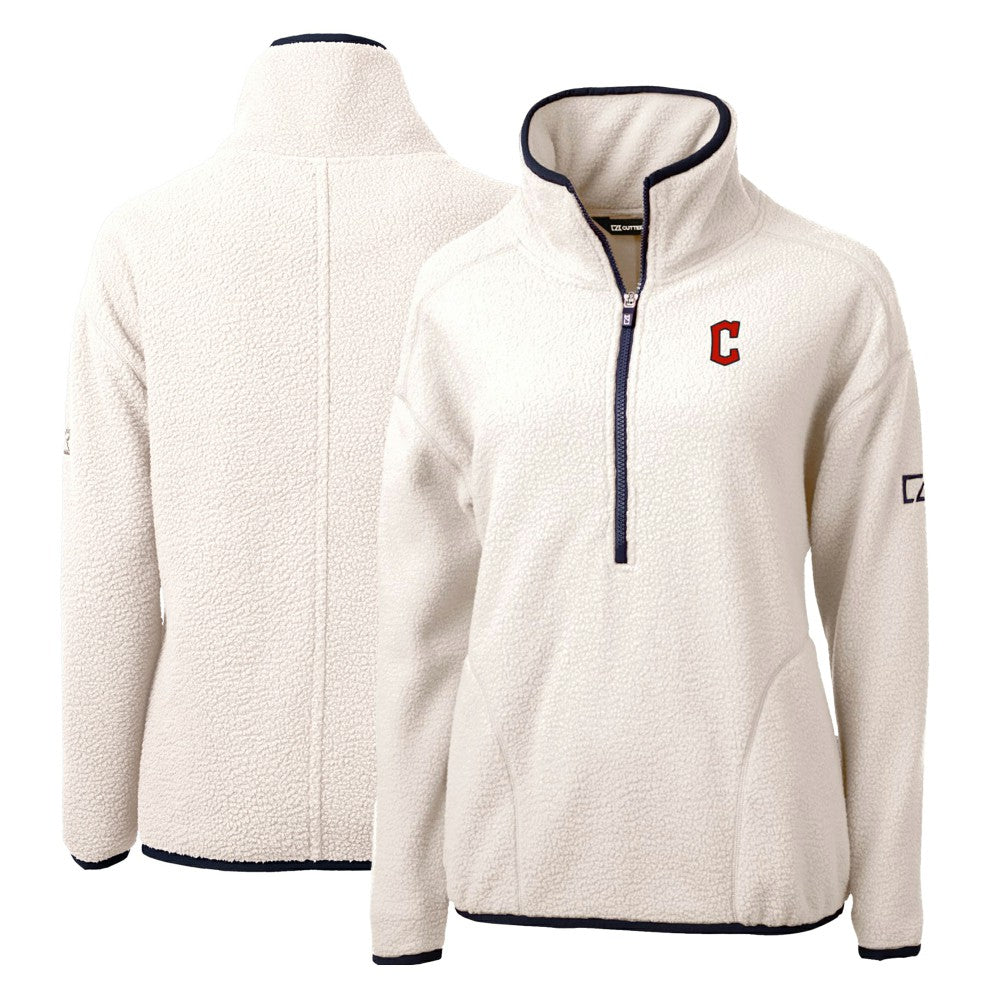 Cleveland Guardians Cutter & Buck Women's Cascade Eco Sherpa Fleece Quarter-Zip Pullover Jacket Online