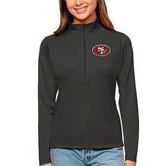 San Francisco 49ers Antigua Women's Tribute Half-Zip Top - Charcoal - NFL