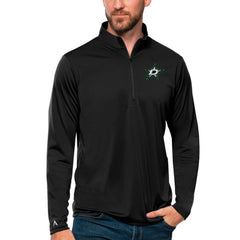 Dallas Stars Antigua Tribute Quarter-Zip Pullover Top - Black | NHL Lifestyle