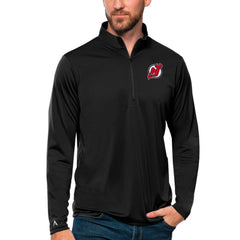 New Jersey Devils Antigua Tribute Quarter-Zip Pullover Top - Black | NHL online