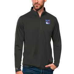 New York Rangers Antigua Tribute Quarter-Zip Pullover Top - Charcoal | NHL Clearance