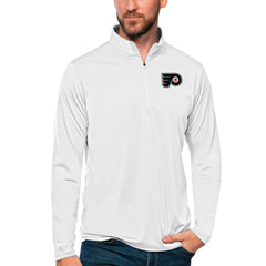 Philadelphia Flyers Antigua Tribute Quarter-Zip Pullover Top - White | NHL online
