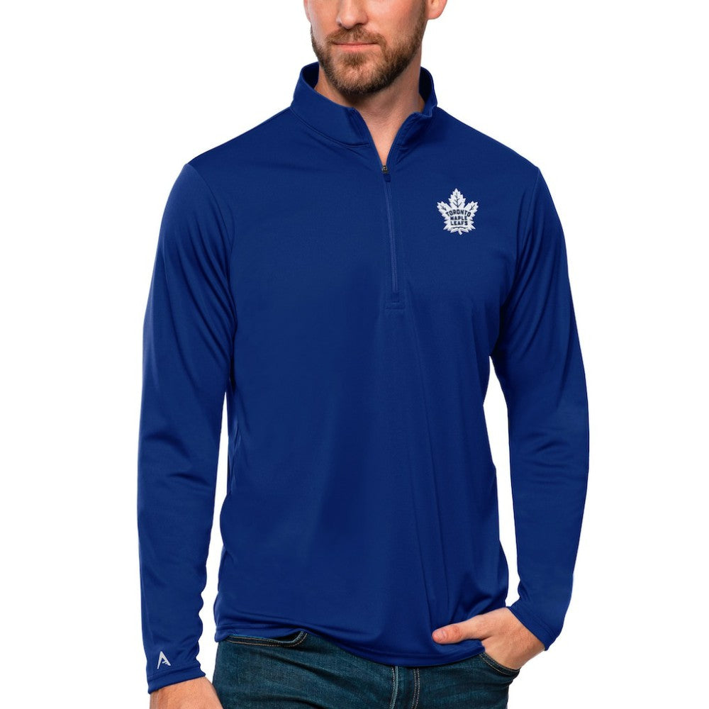 Toronto Maple Leafs Antigua Tribute Quarter-Zip Pullover Top - Blue | NHL Lifestyle