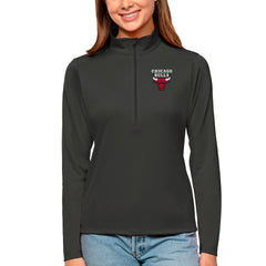 Chicago Bulls Antigua Women's Tribute Half-Zip Top Charcoal