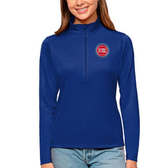 Detroit Pistons Antigua Women's Tribute Half-Zip Top Blue