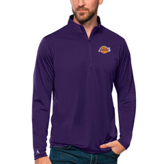 Los Angeles Lakers Antigua Tribute Quarter-Zip Pullover Top Purple