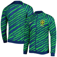 Nike - Brazil National Team 2022 Academy Pro Anthem Performance Raglan Full-Zip Jacket - Blue/Green