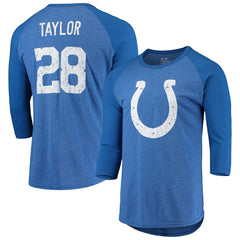 Jonathan Taylor Indianapolis Colts Majestic Threads Name & Number Team Colorway Tri-Blend 3/4 Raglan Sleeve Player T-Shirt - Royal - NFL