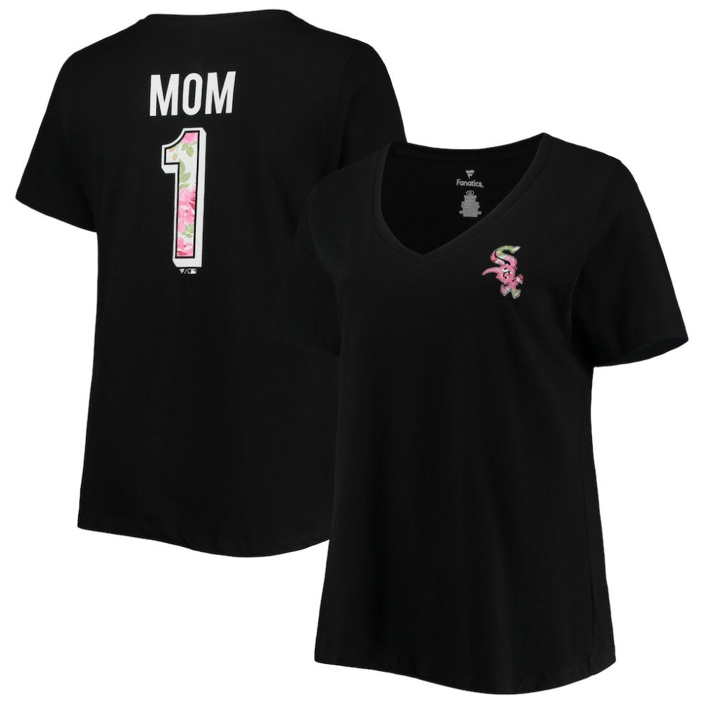 Chicago White Sox Women's Plus Size #1 Mom 2-Hit V-Neck T-Shirt Outlet