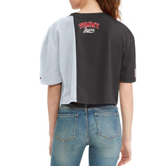 Brooklyn Nets Tommy Jeans Women's Betsy Relaxed Crop T-Shirt Black/White
