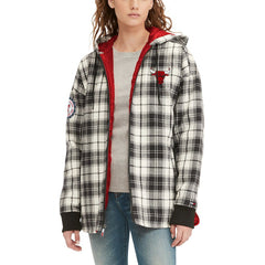 Chicago Bulls Tommy Jeans Women's Molly Flannel Full-Zip Hoodie Black/Cream