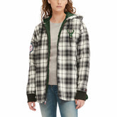 Milwaukee Bucks Tommy Jeans Women's Molly Flannel Full-Zip Hoodie Black/Cream