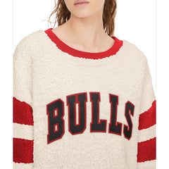 Chicago Bulls Tommy Jeans Women's Mindy Sherpa Pullover Sweatshirt Oatmeal/Red