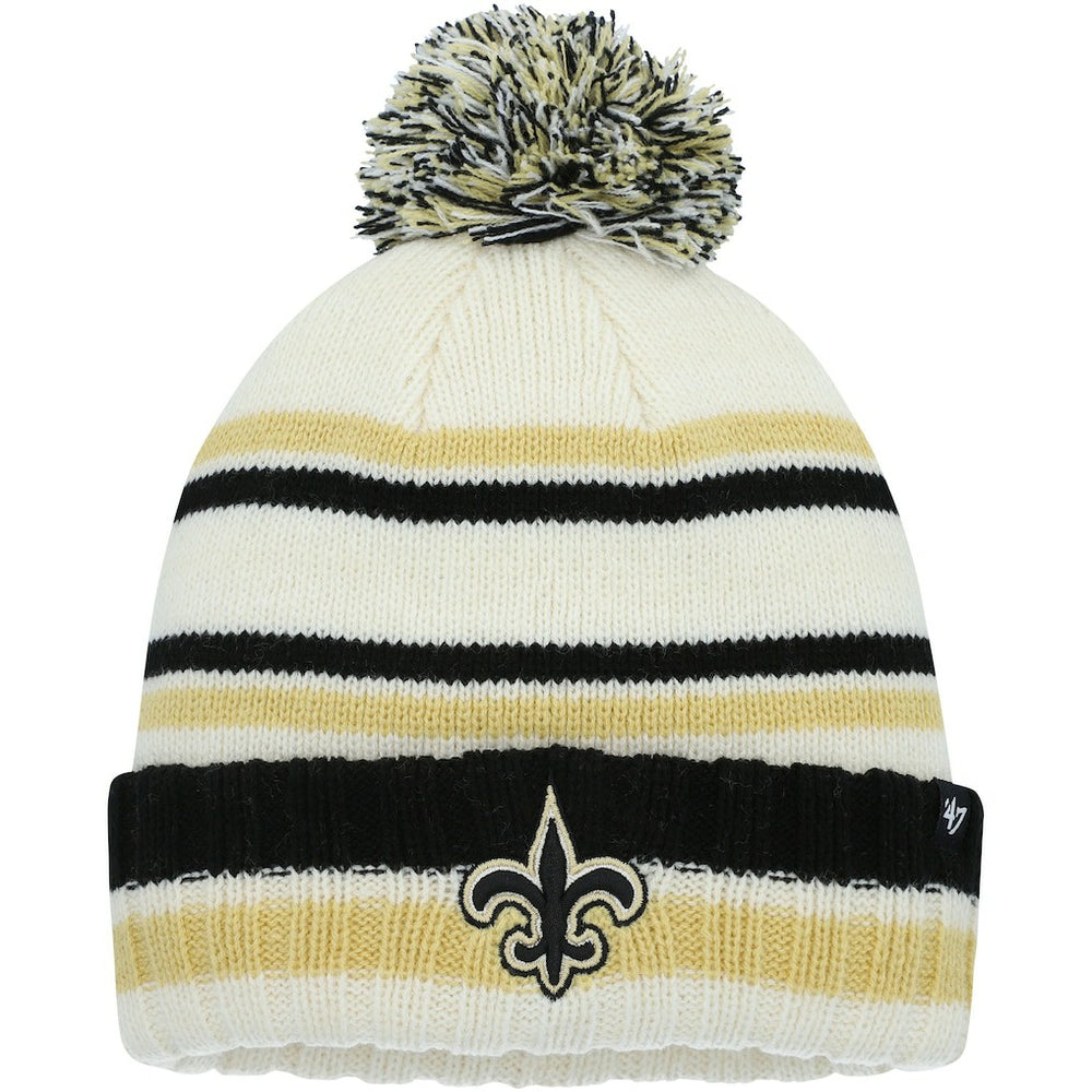 New Orleans Saints '47 Youth Driftway Cuffed Knit with Pom - Cream - 47 brand