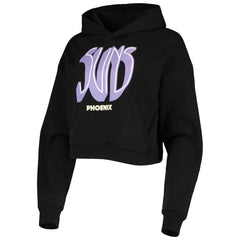 Phoenix Suns Lusso Women's Layla World Tour Cropped Pullover Hoodie Black