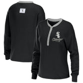 Chicago White Sox WEAR by Erin Andrews Women's Waffle Henley Long Sleeve T-Shirt Discount