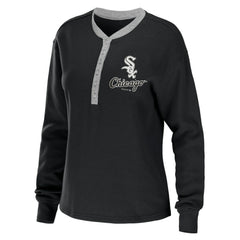 Chicago White Sox WEAR by Erin Andrews Women's Waffle Henley Long Sleeve T-Shirt Discount