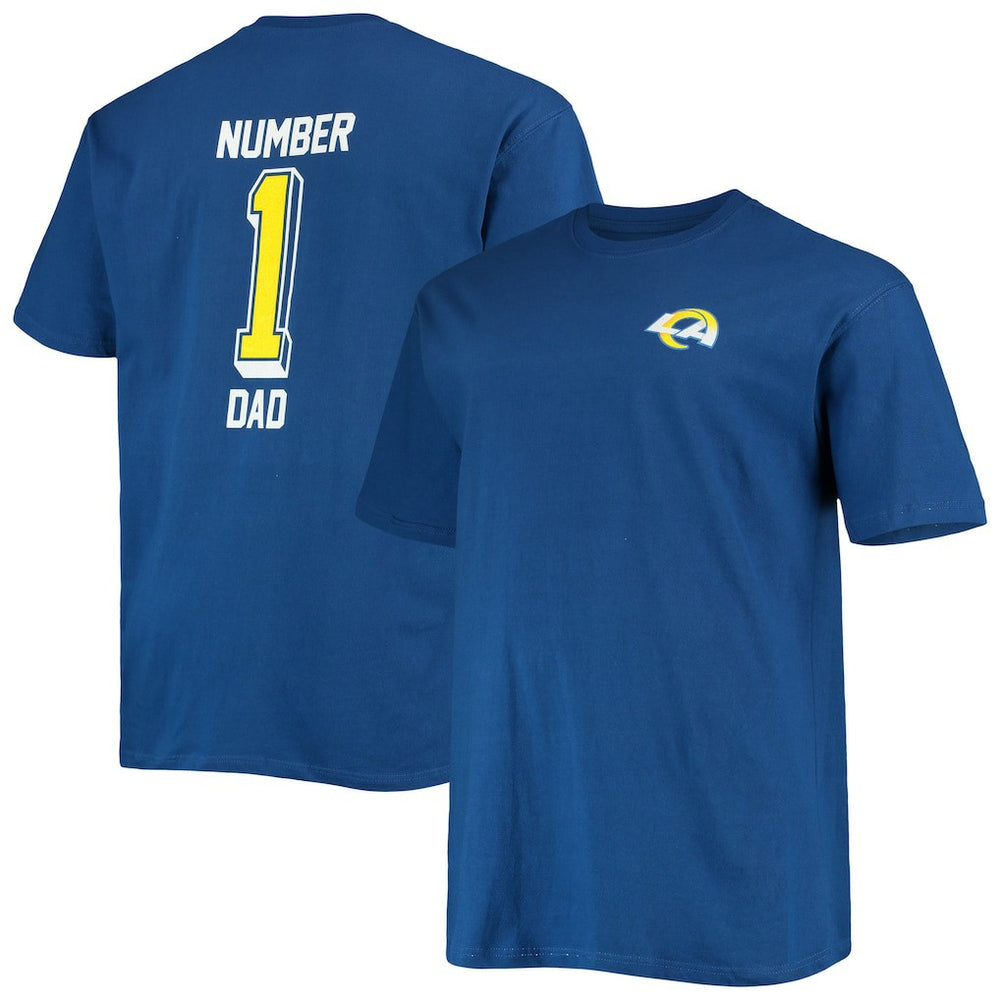 Los Angeles Rams Big & Tall #1 Dad 2-Hit T-Shirt - Royal - Fanatics