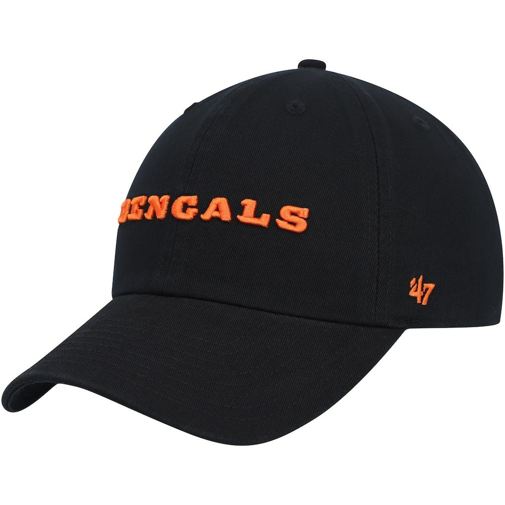 Cincinnati Bengals '47 Clean Up Script Adjustable Hat - Black - 47 brand