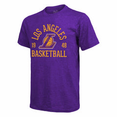 Los Angeles Lakers Majestic Threads Ball Hog Logo Tri-Blend T-Shirt Heathered Purple