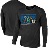 Brooklyn Nets Majestic Threads City and State Tri-Blend Long Sleeve T-Shirt Black