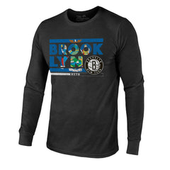 Brooklyn Nets Majestic Threads City and State Tri-Blend Long Sleeve T-Shirt Black