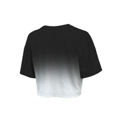 Brooklyn Nets Majestic Threads Women's Repeat Dip-Dye Cropped T-Shirt Black/White