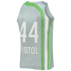 Mitchell & Ness Pete Maravich Atlanta Hawks 75th Anniversary 1971/72 Hardwood Classics Swingman Jersey Silver