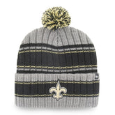 New Orleans Saints '47 Rexford Cuffed Knit Hat with Pom - Graphite/Black - 47 brand